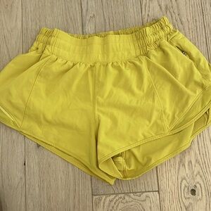 gold lululemon hotty hot shorts!